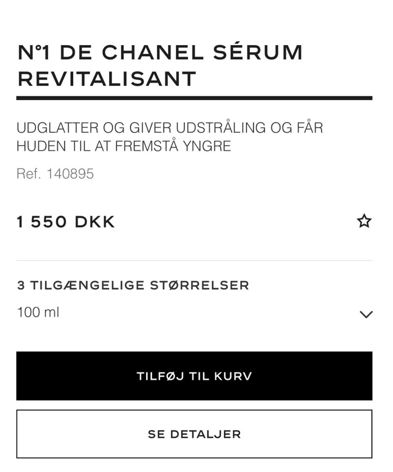 Ansigtsserum, Serum, Chanel