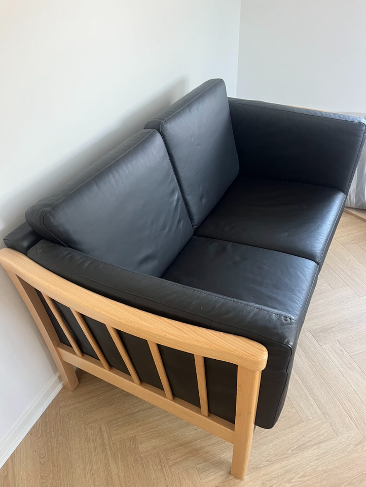 Sofa, læderlook, 2 pers.