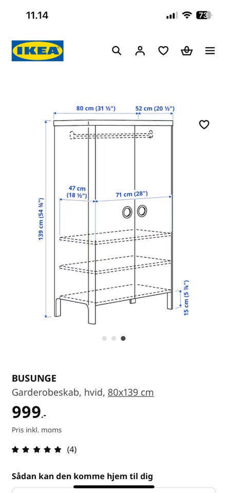 Garderobeskab, Ikea