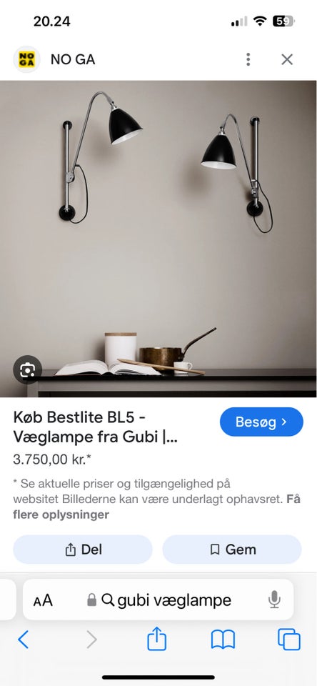 Bestilte BL5 væglampe, Bestlite