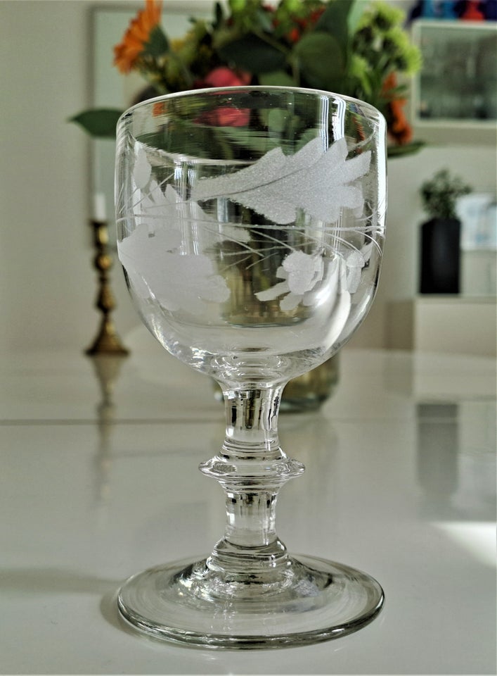 Glas Holmegaard egeløvsglas 1853