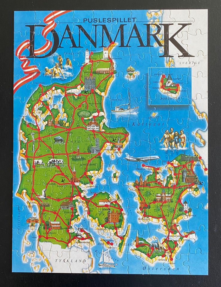 Puslespillet Danmark 120 brikker ,