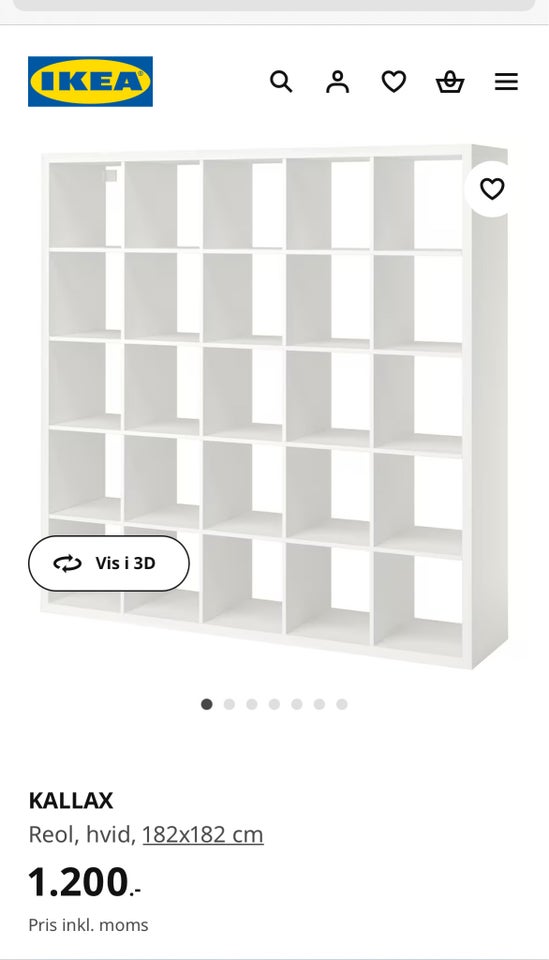 Rumdeler, Ikea Kallak, b: 182 h: 182