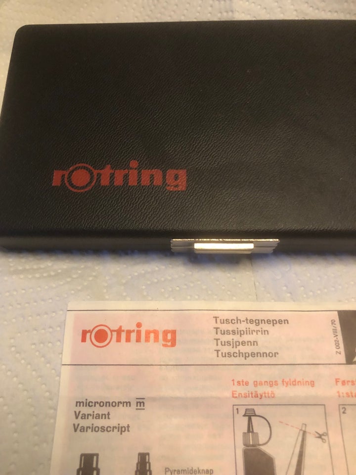 Fyldepen, Tegne pen rotring