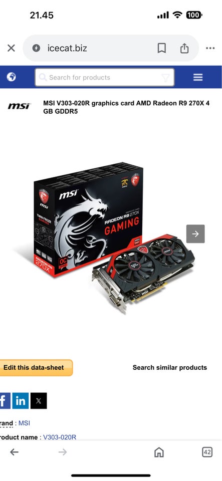 Radeon R9 270x MSI 4 GB RAM God