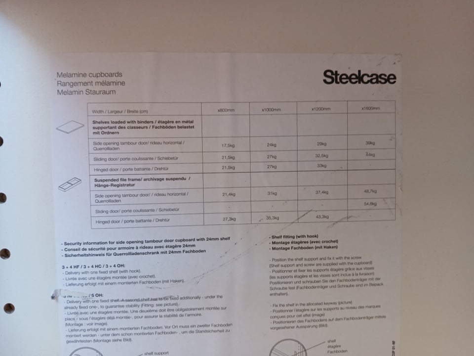 Arkivskab Steelcase b: 160 d: 43