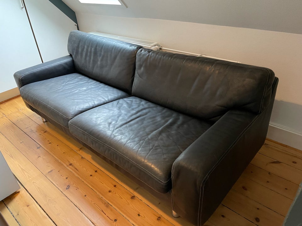 Sofa, læder, 3 pers.