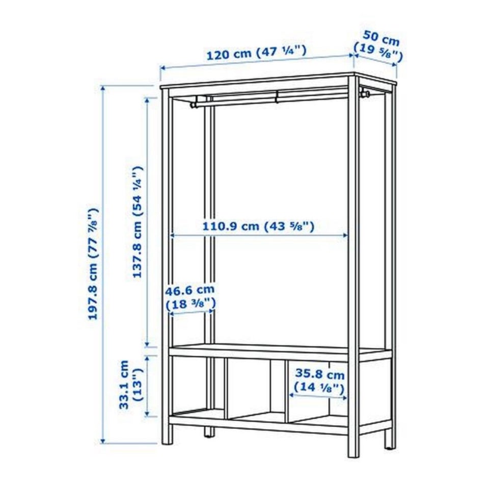 Garderobeskab Hemnes IKEA b: 120