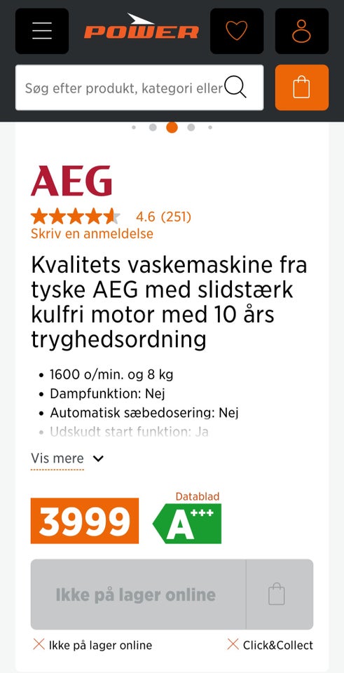 AEG vaskemaskine LFL67806