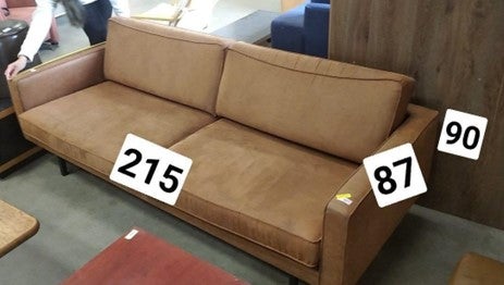 Sofa, ruskind, 3 pers.