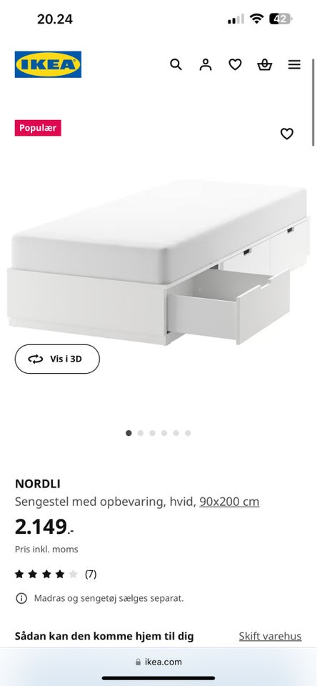 Enkeltseng IKEA NORDLI b: 90 l: