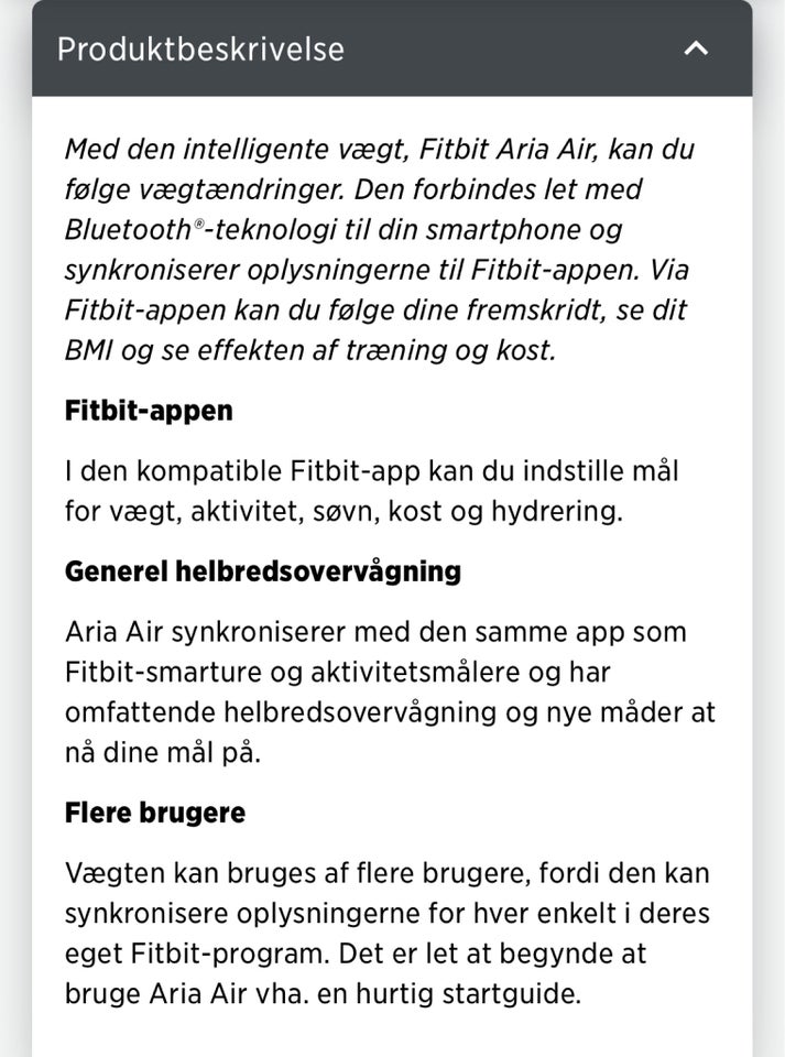 Andet, Vægt, Fitbit