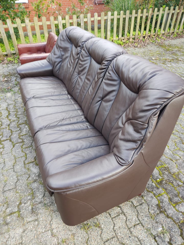 Sofa, læder, 3 pers.