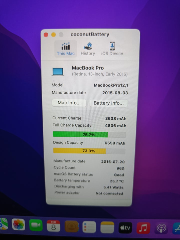 MacBook Pro 27 GHz 8 GB ram