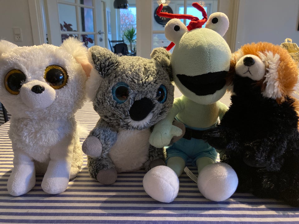 Koala bamse, hvid hund, rød panda