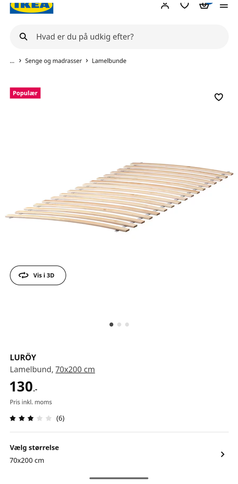 Lameller, Ikea luroy, b: 70 l: 200