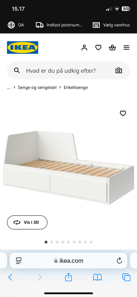 Sovesofa, Ikea Flekke, b: 80 l: 200