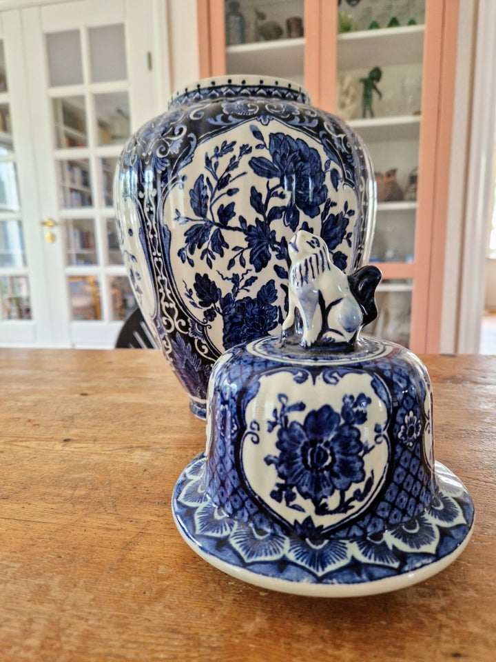Porcelæn Lågkrukke vase Delfts