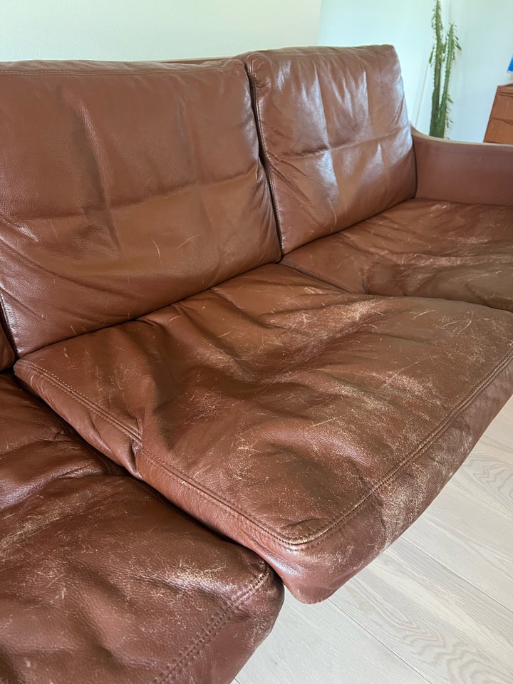 Sofa, læder, 3 pers.