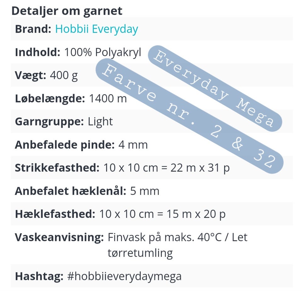 Garn, XL akrylnøgler fra Hobbii.dk