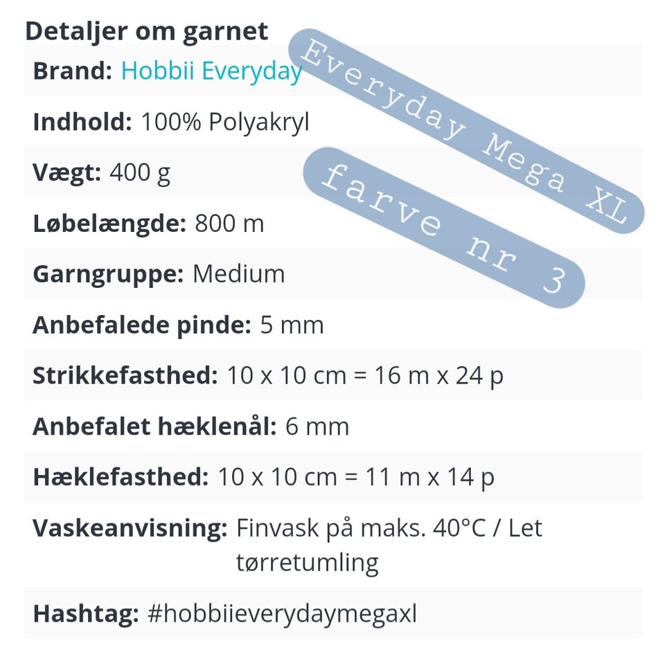 Garn, XL akrylnøgler fra Hobbii.dk