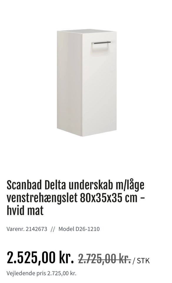 Vægskab Scanbad Delta