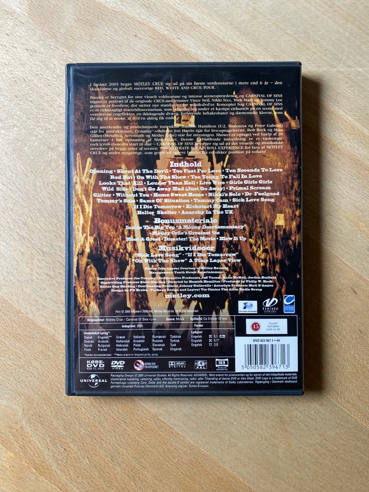 Motley Crue - Carnival of Sins, DVD,