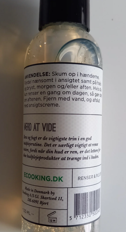 Ansigtspleje, Rensegel, Ecooking