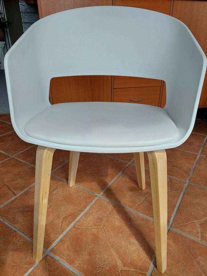 Spisebordsstol Hvid hård plast