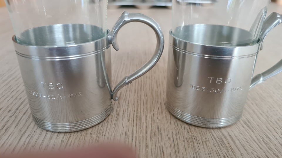 Just Andersen toddy glas, Tin og