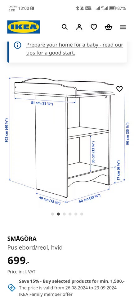 Puslebord IKEA SMÅGÖRA Puslebord