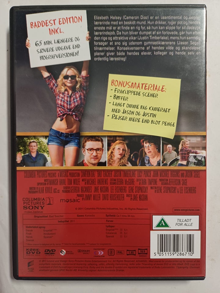 Bad Teacher, DVD, komedie