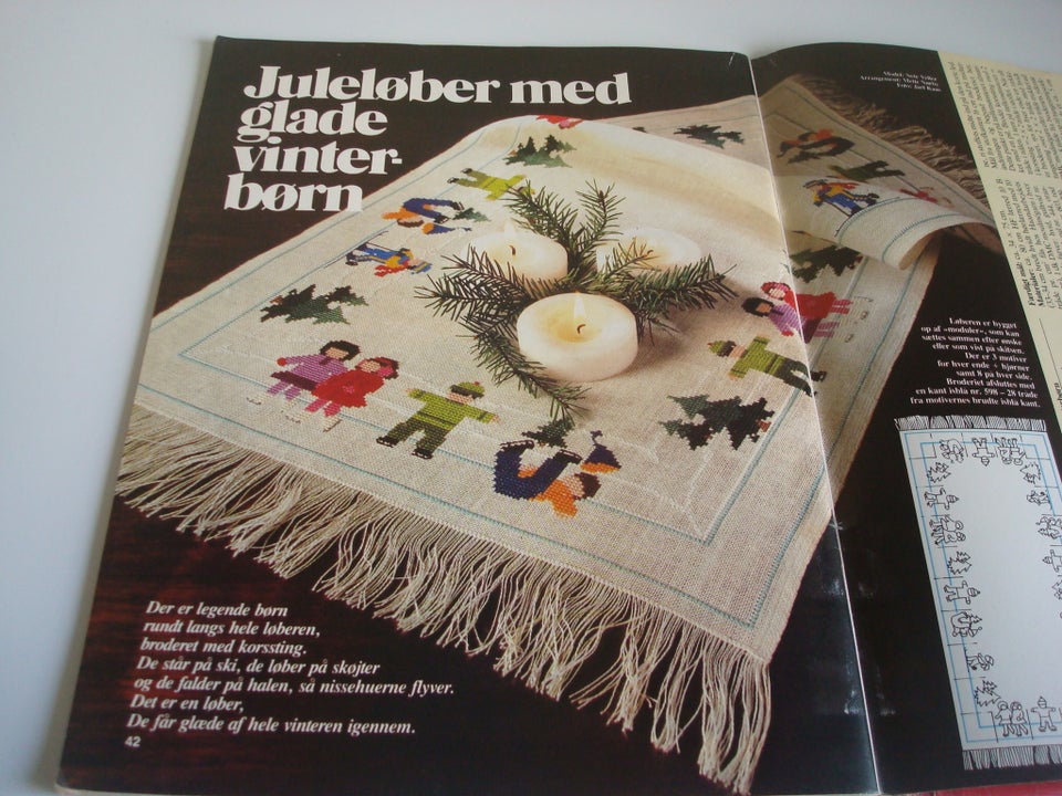 Broderi mønster juleløber med