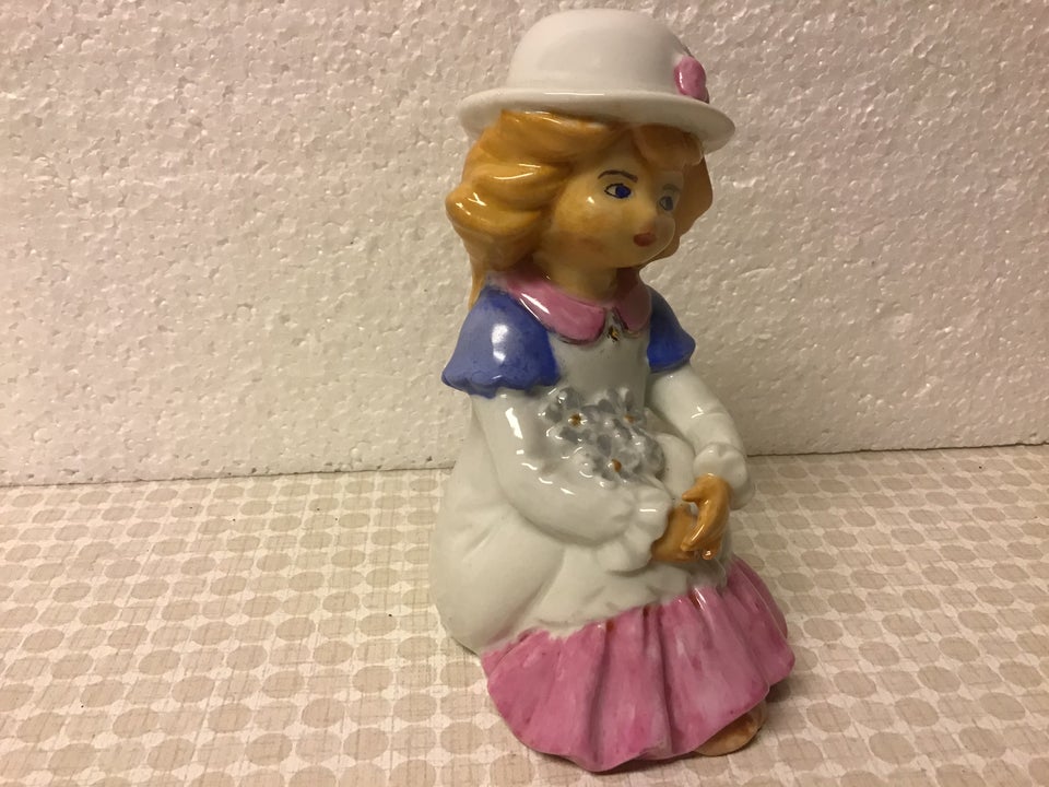 Porcelæn Håndmalet Pige Figur med