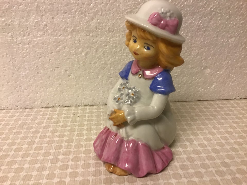 Porcelæn Håndmalet Pige Figur med