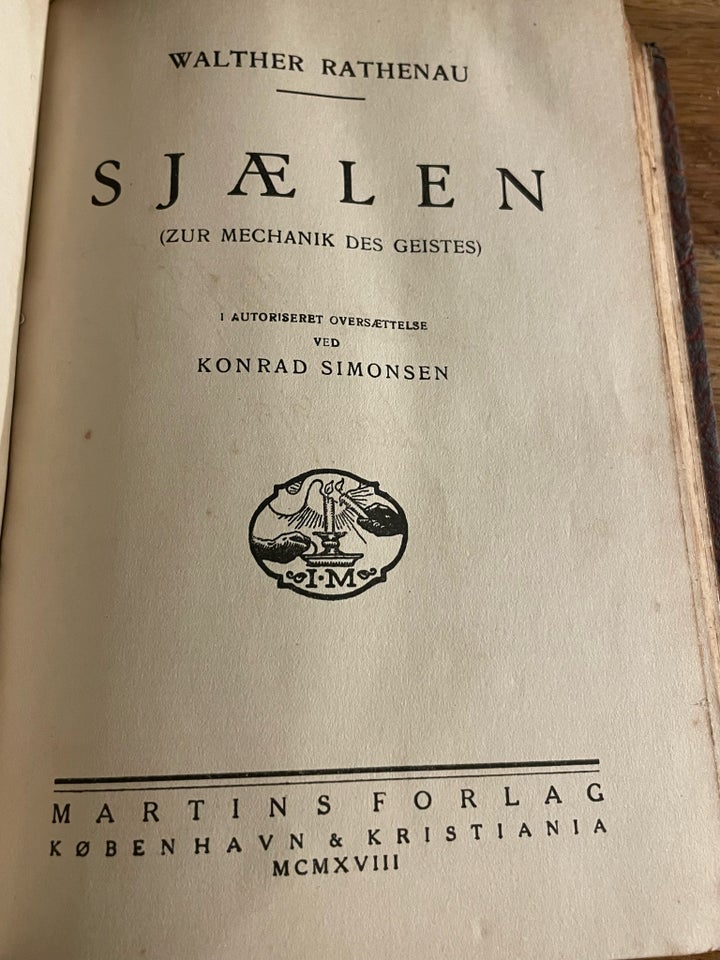 Sjælen (Zur Mechanik des Geistes,