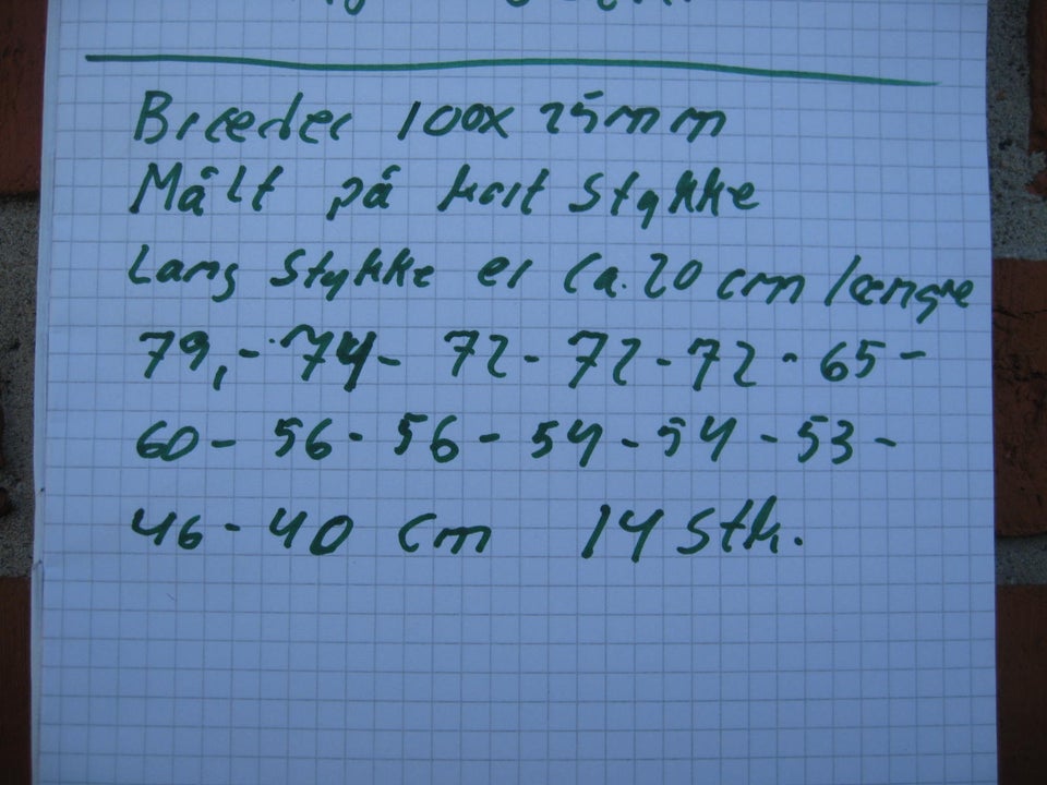 Andet, Brædder 100x25mm