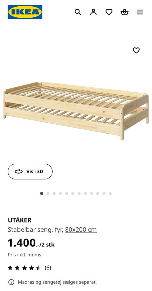 Dobbeltseng, Ikea , b: 160 l: 200 h: