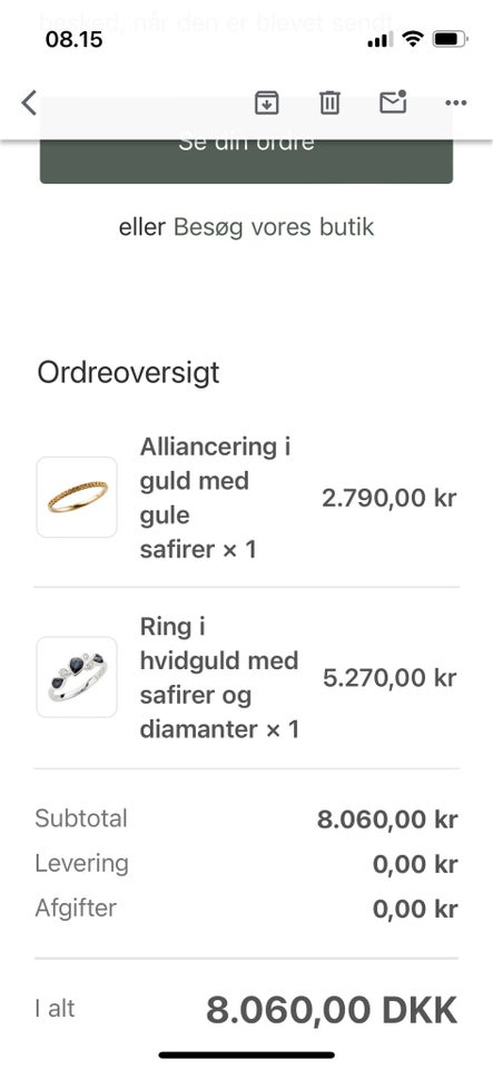 Fingerring, hvidguld, Héléne