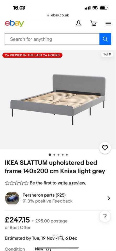 Dobbeltseng, Ikea, b: 140 l: 200