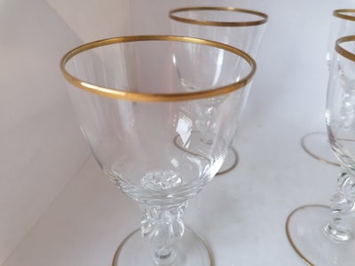 Glas Rødvinsglas Lyngby med guld