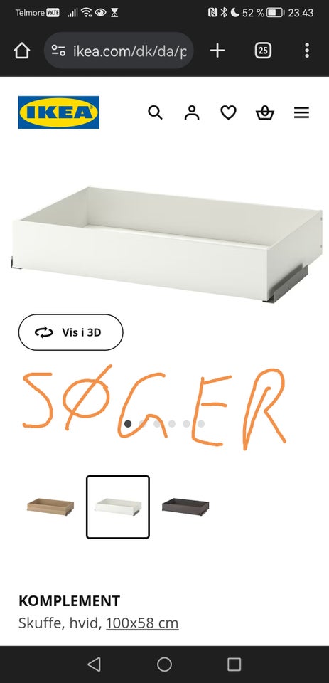 Tilbehør til skabe Ikea