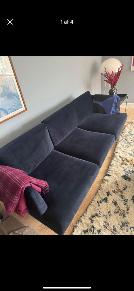 Sofa, velour, 3 pers.