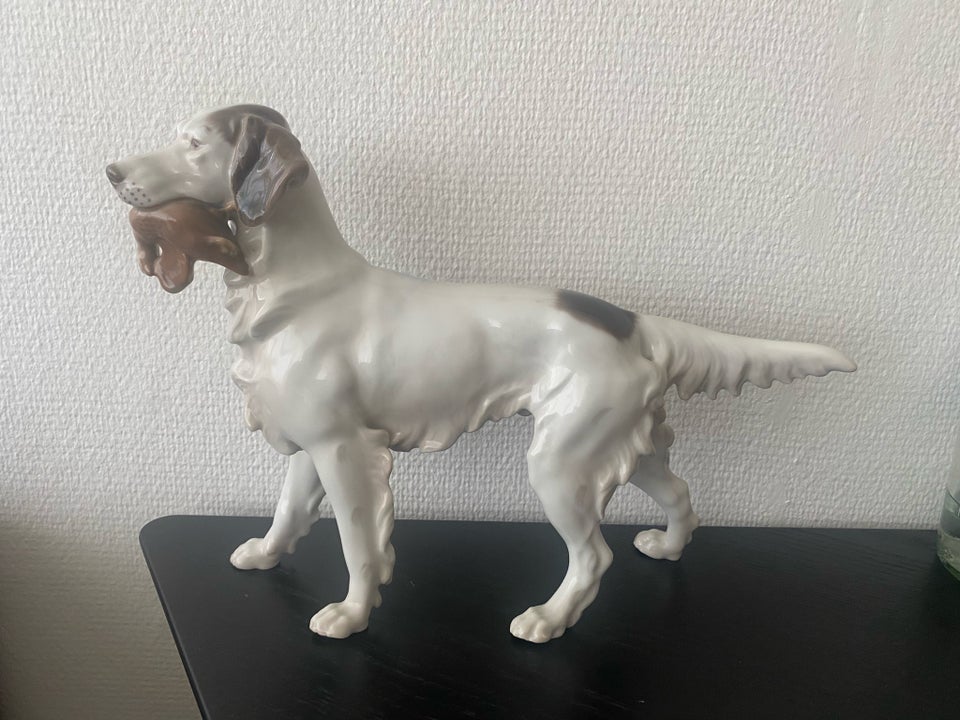 Porcelæn Engelsk setter med fugl