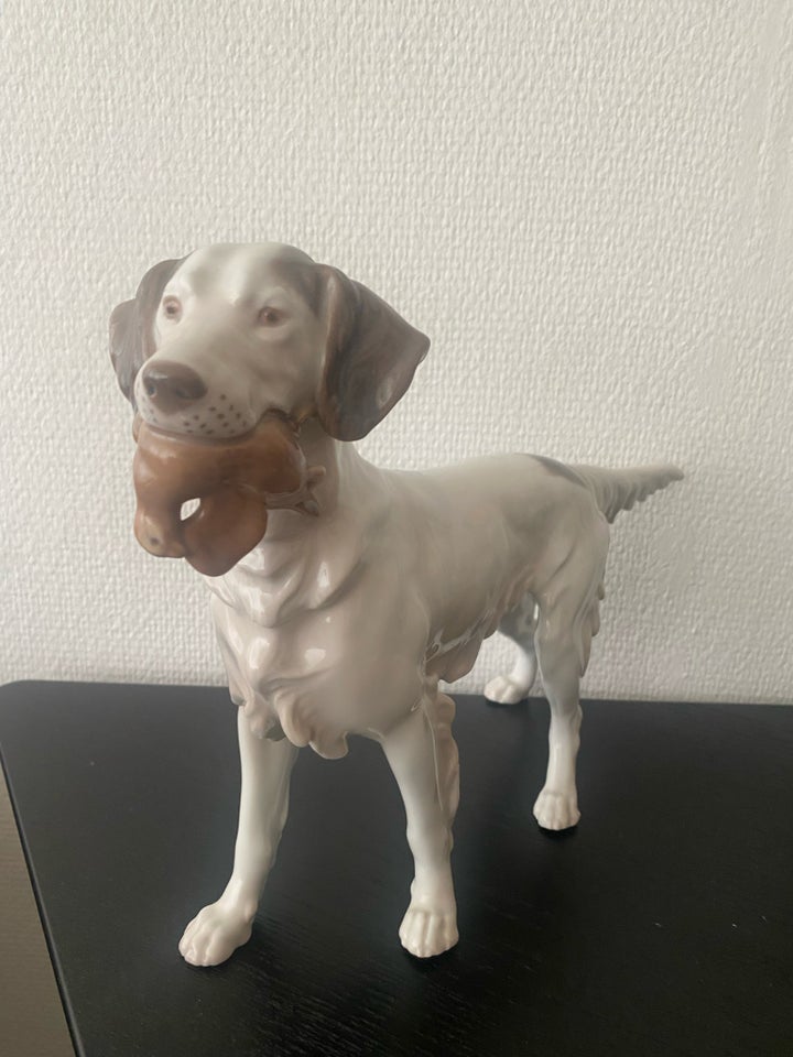 Porcelæn Engelsk setter med fugl