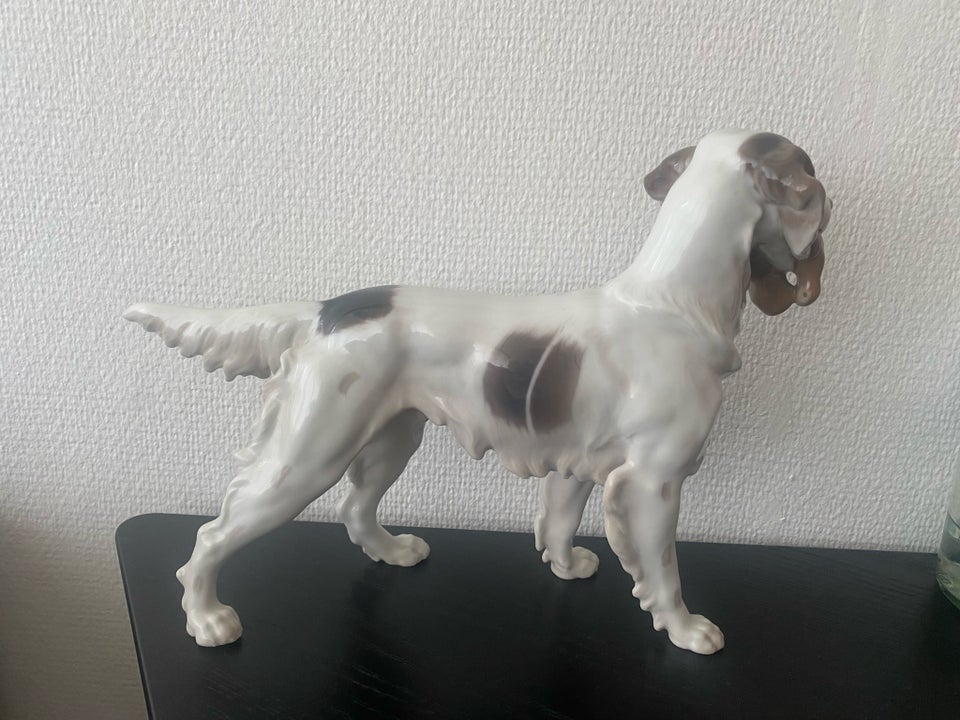 Porcelæn Engelsk setter med fugl