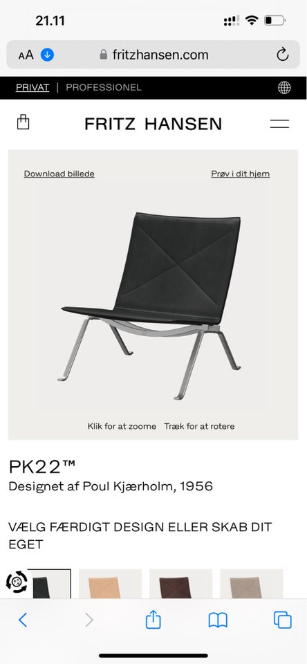 Poul Kjærholm, PK22, Lounge stol