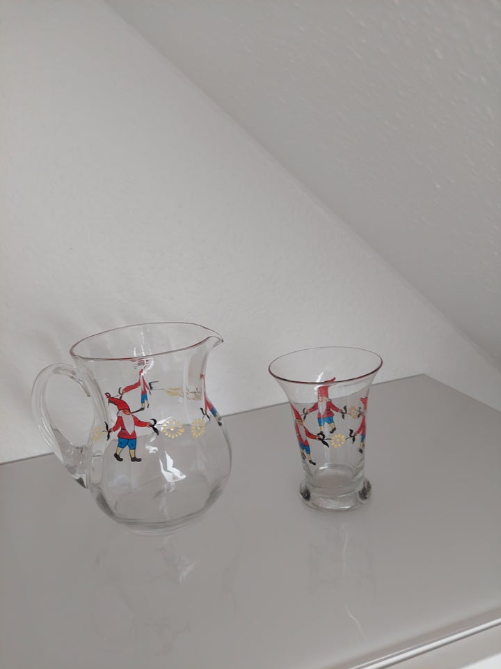 Glas, Bemalet kande + Vase