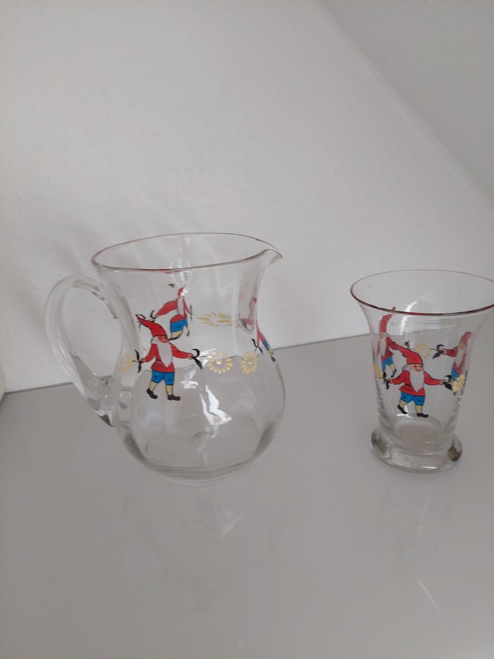 Glas, Bemalet kande + Vase