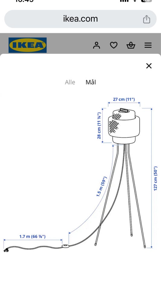 Gulvlampe, Ikea Sinnerup